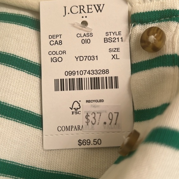 JCrew Striped Ruffle Top - Picture 3 of 3